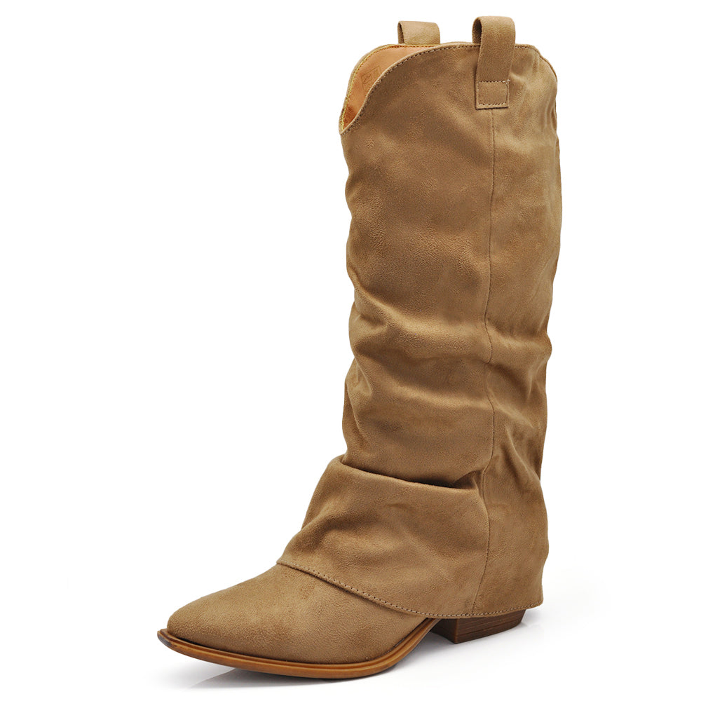 Scarpe da Donna Stivali Arricciati Con Ghette A Punta LY74-5 D7648 MP410-1
