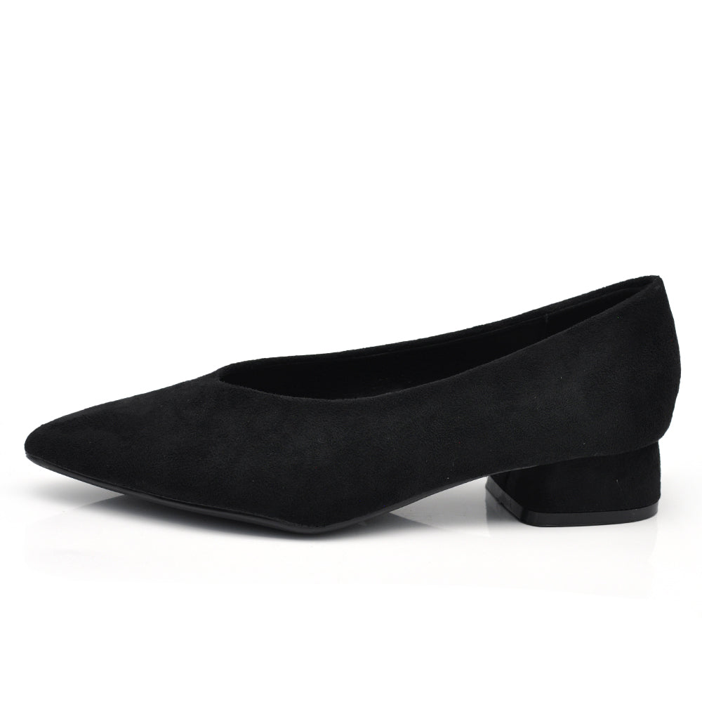Ballerine da donna punta affusolata tacco basso camoscio pelliccia sintetica 2817