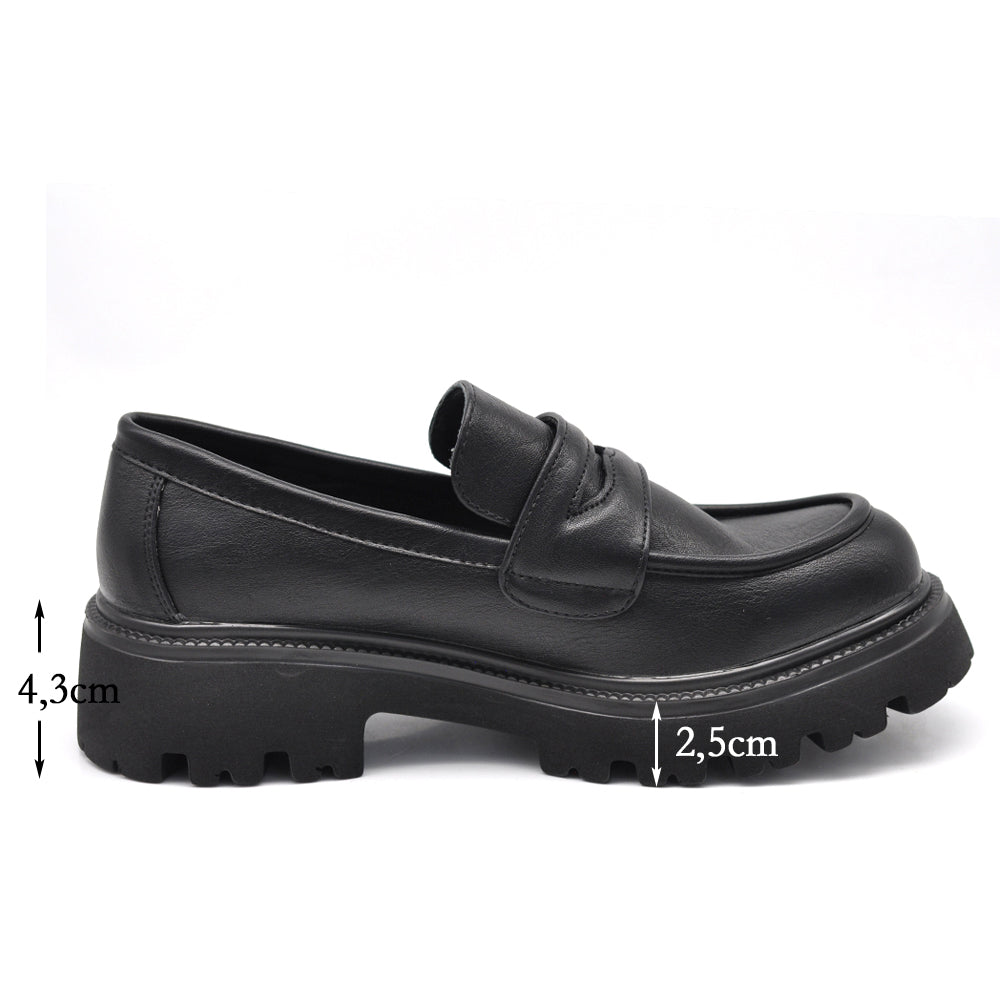 Scarpe Da Donna Mocassini Loafer Slip On Con Platform MP621