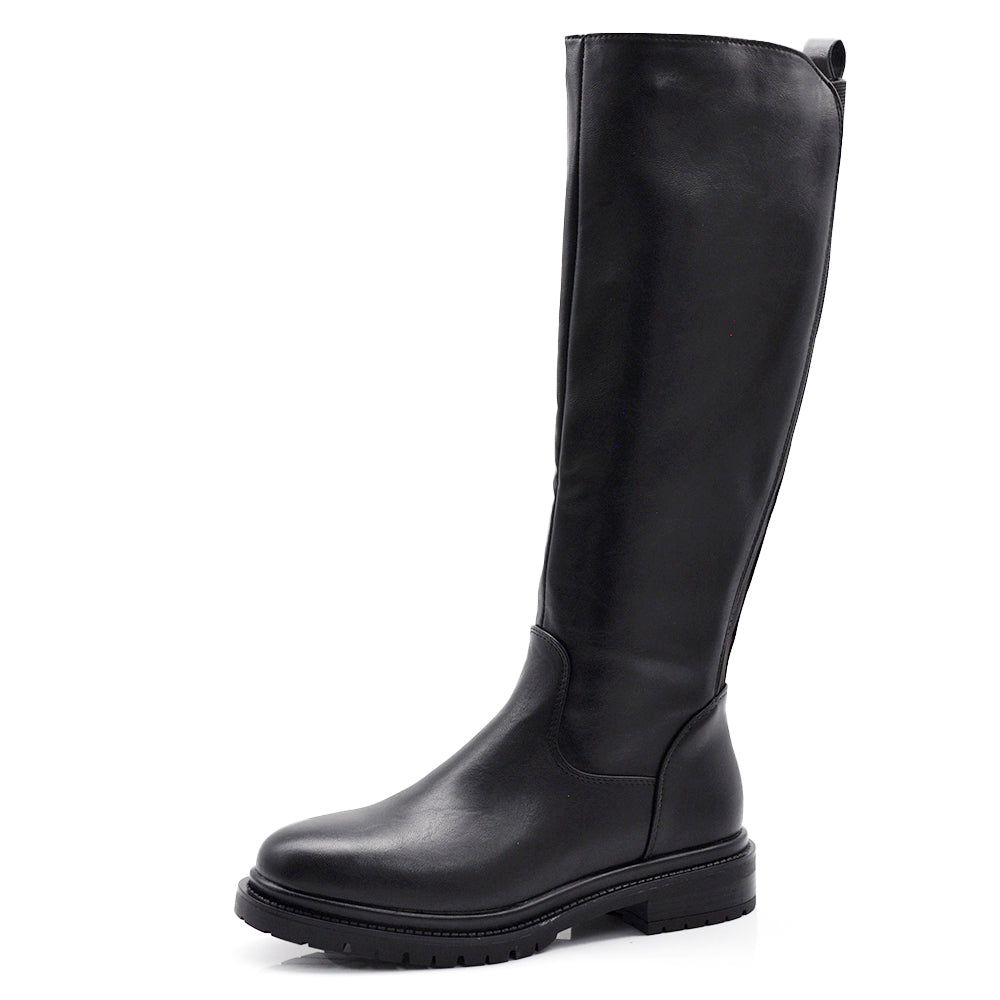 Stivali Biker Motociclista Al Polpaccio Da Donna Con Tessuto Stretch GA038