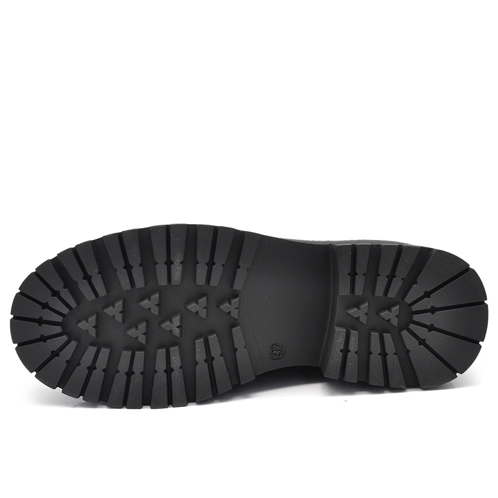 Scarpe Da Donna Mocassini Loafer Con Lacci Stringati Platform G692