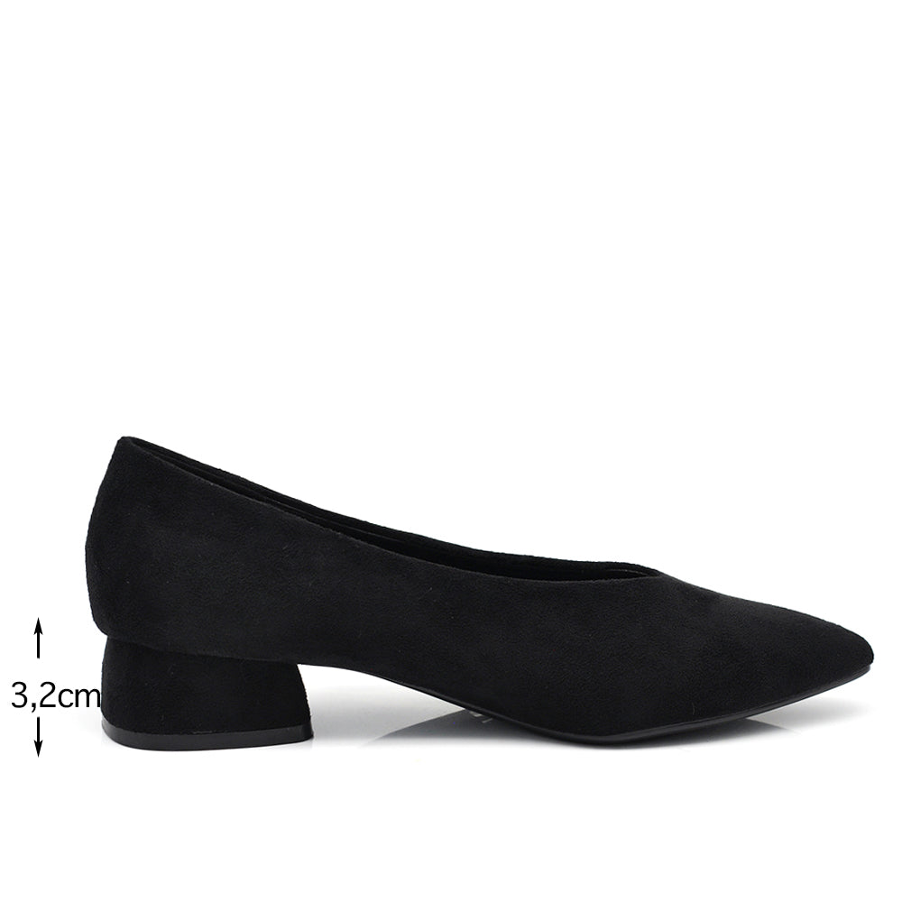 Ballerine da donna punta affusolata tacco basso camoscio pelliccia sintetica 2817