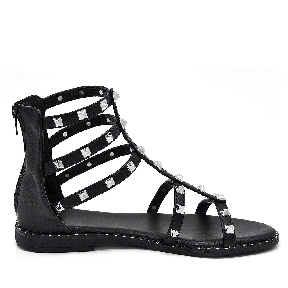 Scarpe Infradito Sandali Stivaletti Estivi Gladiatore Da Donna Borchie C103 KK-703