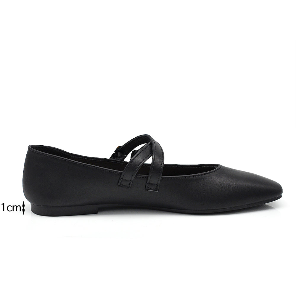 Ballerine A Punta Quadrata Friulane Scarpe Veneziane con Cinturino Da Donna Q2568