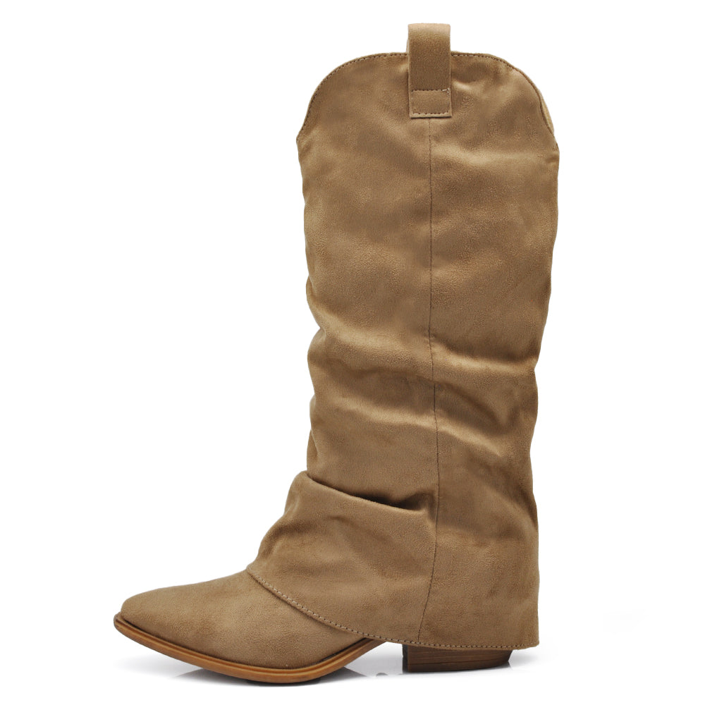 Scarpe da Donna Stivali Arricciati Con Ghette A Punta LY74-5 D7648 MP410-1