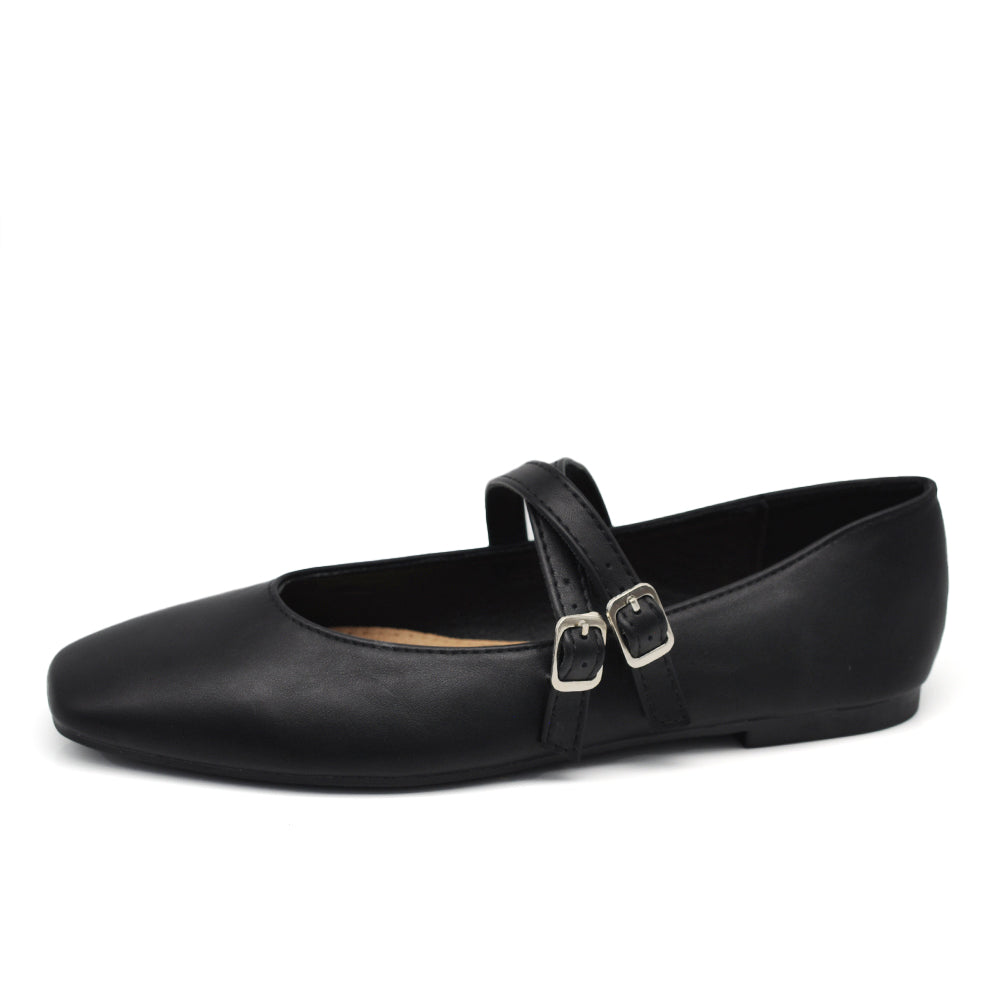 Ballerine A Punta Quadrata Friulane Scarpe Veneziane con Cinturino Da Donna Q2568