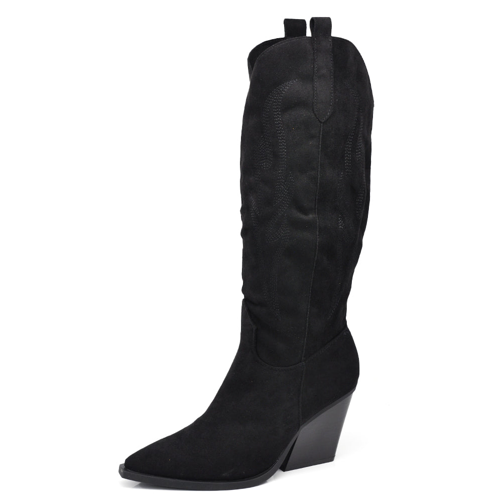 Stivali Texani Donna Punta a Mandorla Tacco Largo – MP662-2