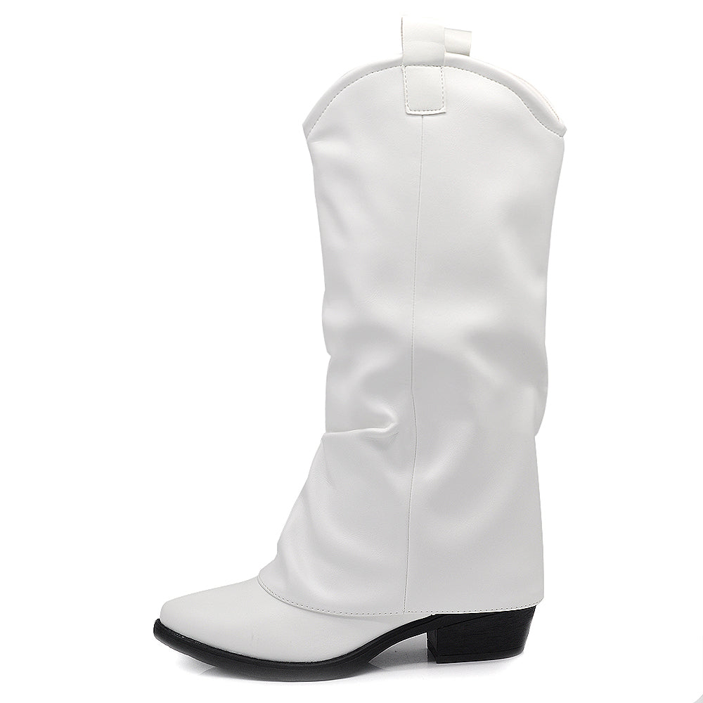 Scarpe da Donna Stivali Arricciati Con Ghette A Punta LY74-5 D7648 MP410-1