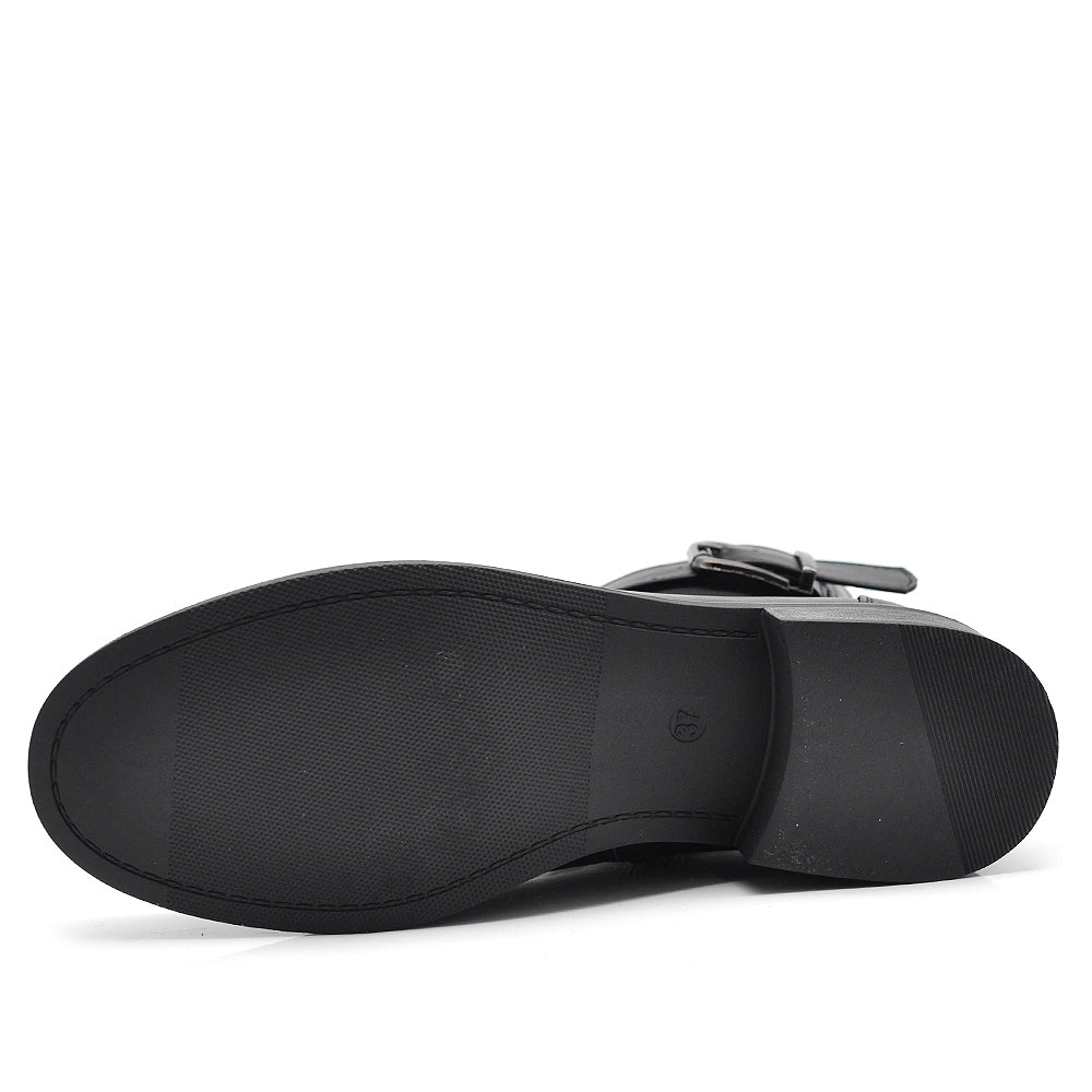 Stivali Alla Caviglia Stivaletti Tronchetti Chelsea Da Donna Elastico Cavilgia Fibbia CH2312