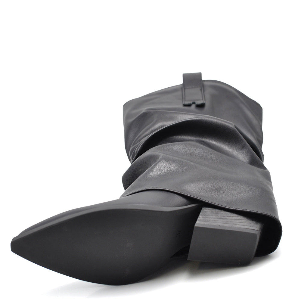 Scarpe da Donna Stivali Stivaletti Arricciati Con Ghette A Punta G695