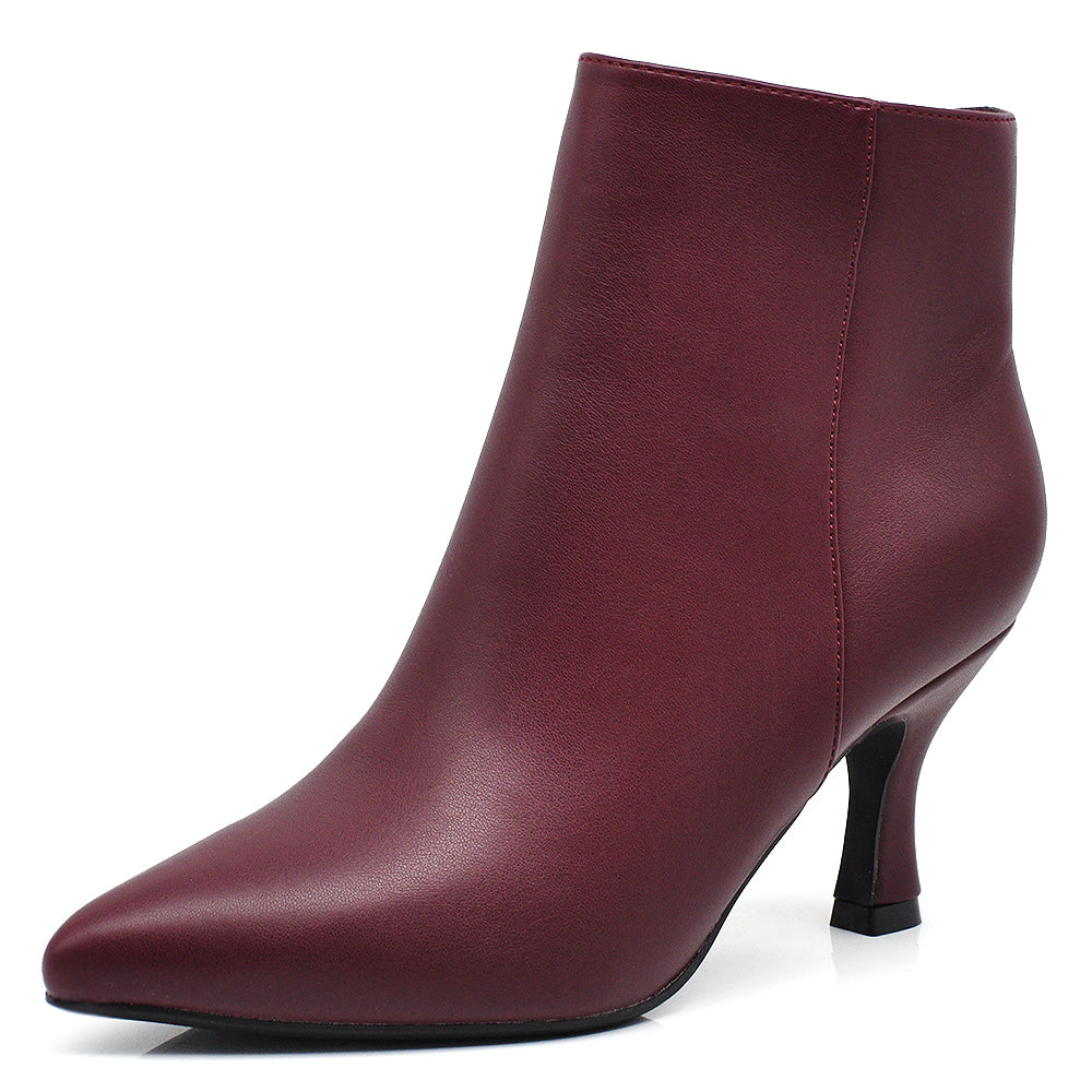 Stivaletti Donna Tronchetti da Donna A Punta Tacco Fino MP413 nero beige cuoio brown bordeaux