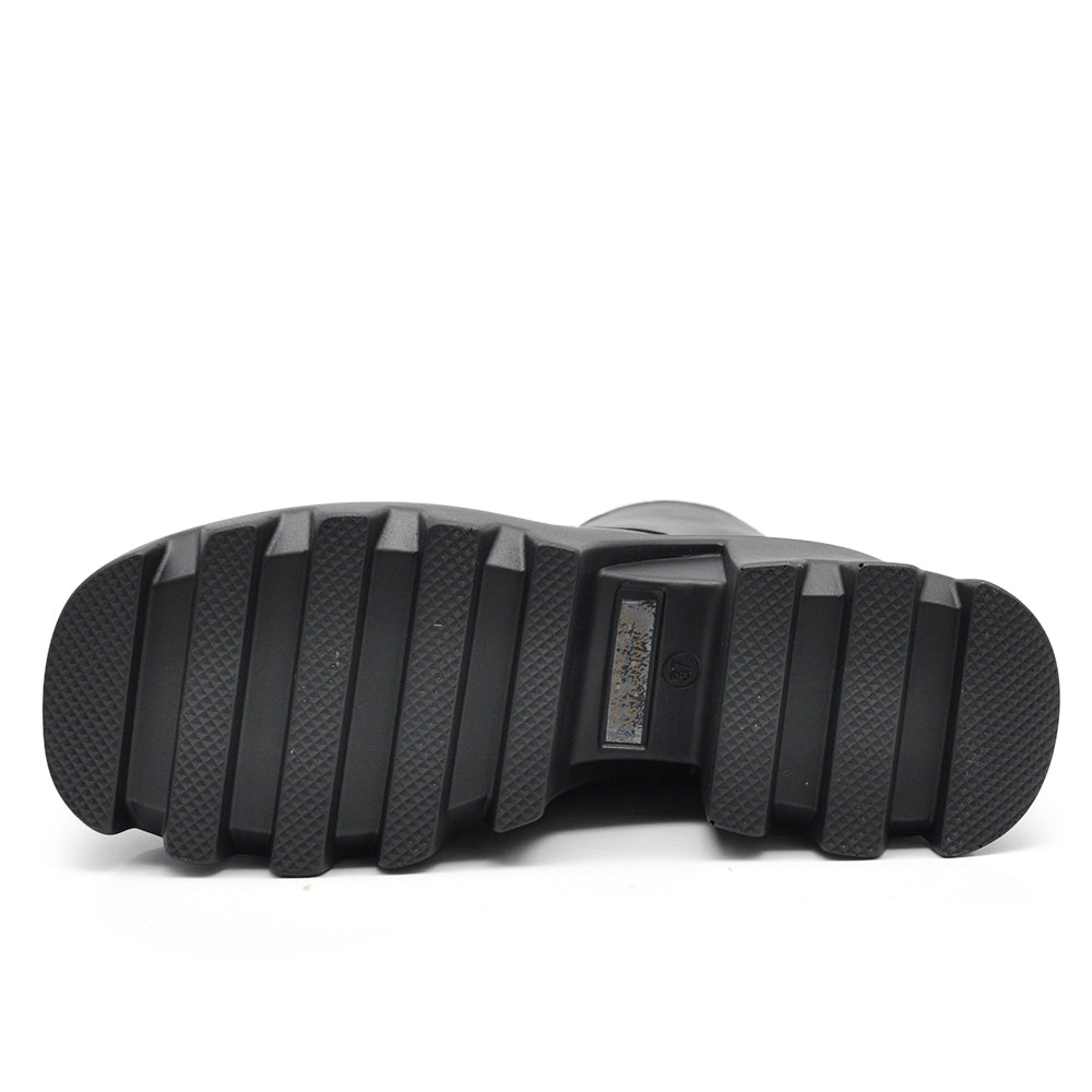 Stivali Stivaletti Platform Donna Anfibi combat boots lacci Platform carrarmato MP752-1 nero