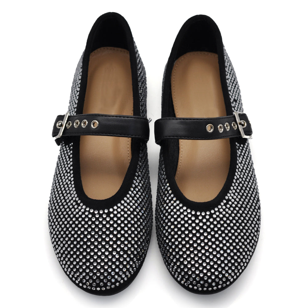 Scarpe Basse Nere Eleganti Donna Ballerine Friulane Scarpe