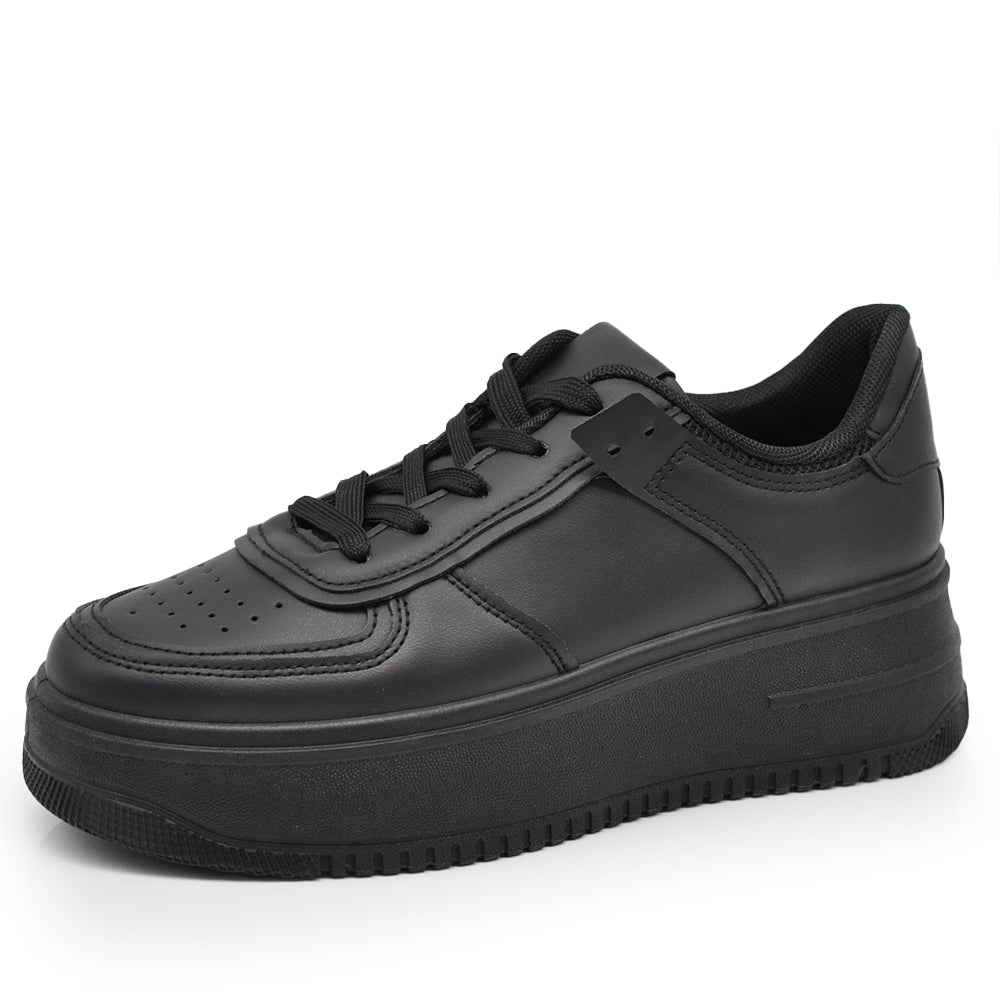 Sneakers Scarpe Da Ginnastica Donna Con Platform AD-300 Bianco Nero