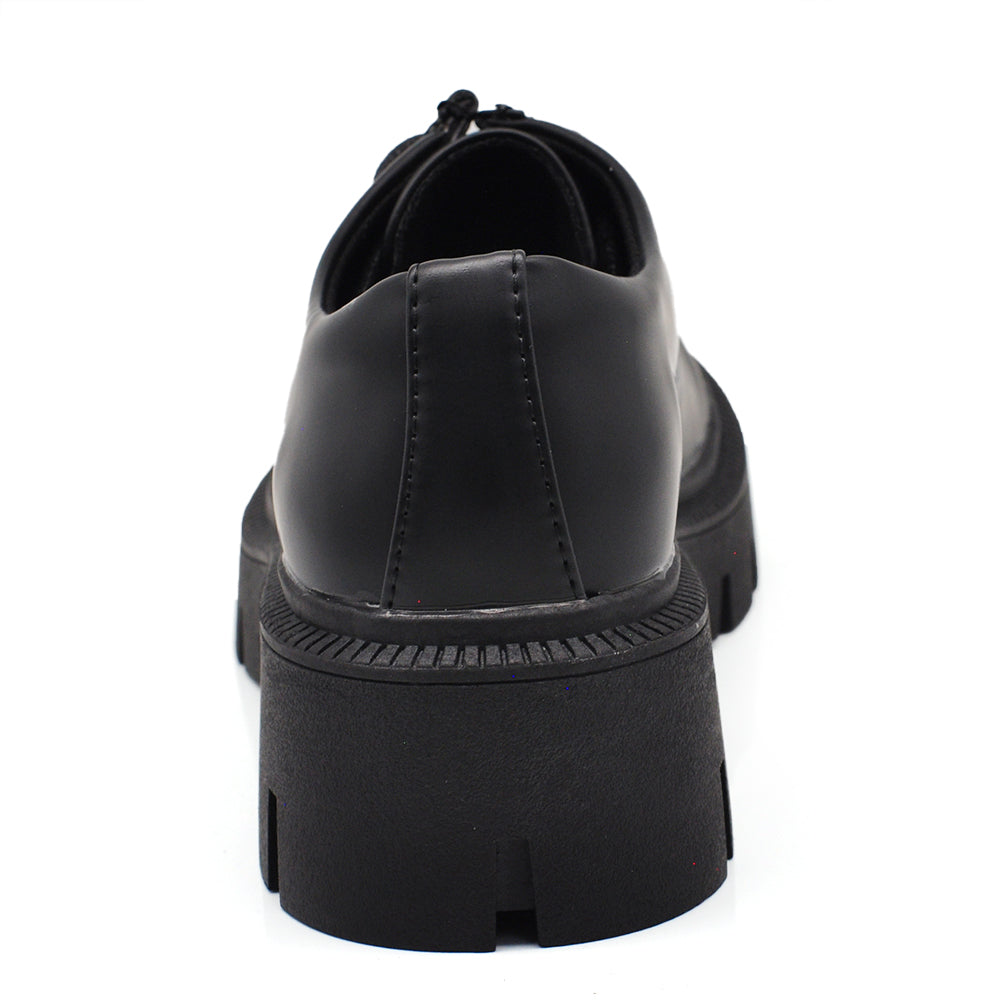 Scarpe Da Donna Mocassini Loafer Con Lacci Stringati Platform G707