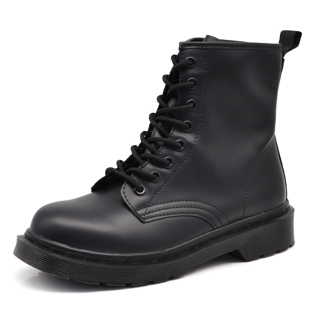 Stivali Stivaletti Anfibi combat boots Da Donna Con lacci Zip Cerniera MT88 nero maculato