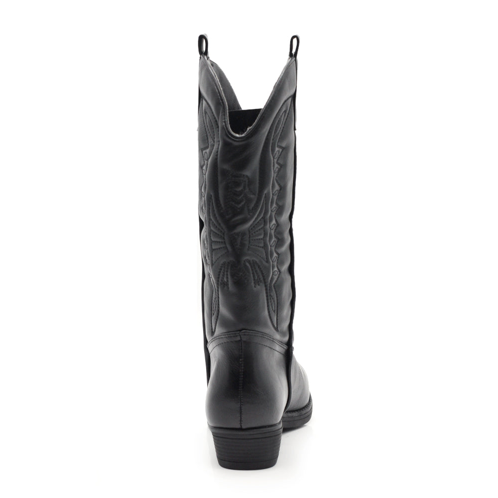 Stivali Stivaletti Da Donna Texani Cowboy Cowgirl A Punta Etnici C19004-4