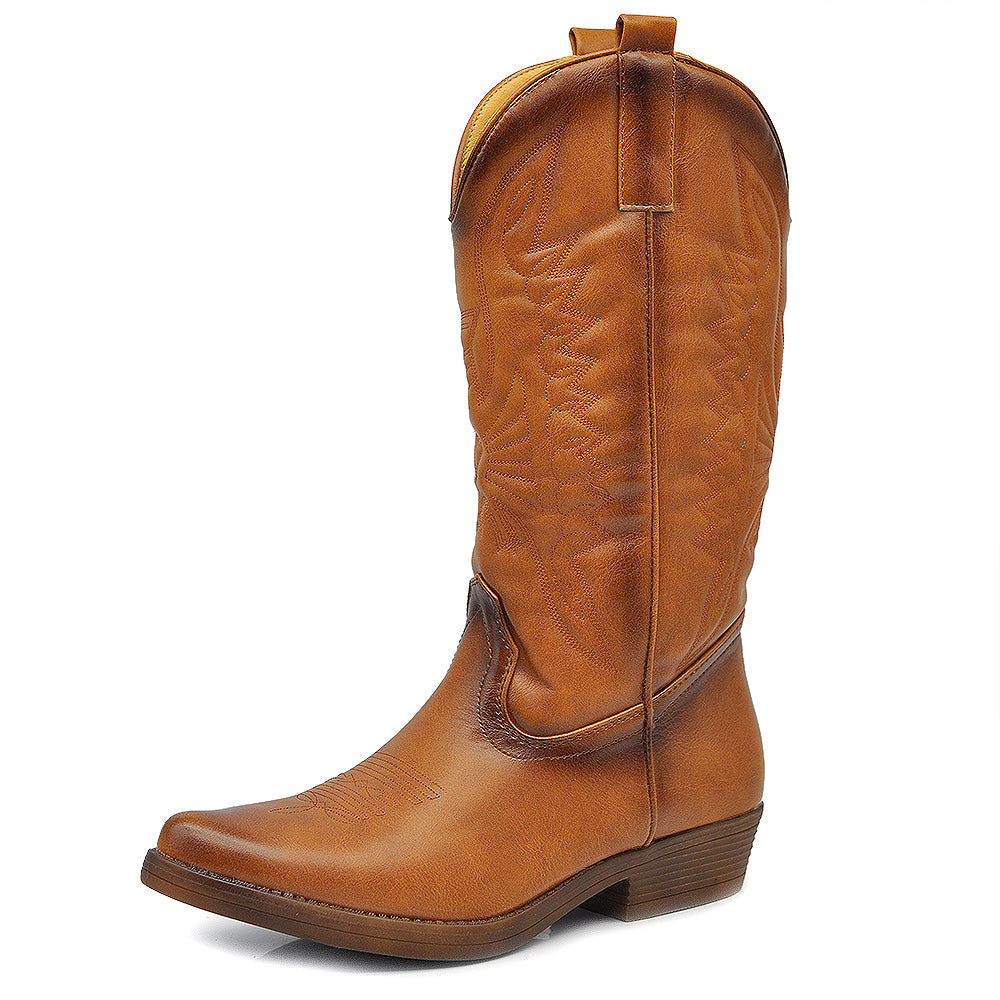 Stivali Stivaletti Da Donna Texani Cowboy Cowgirl A Punta Etnici C19004-4