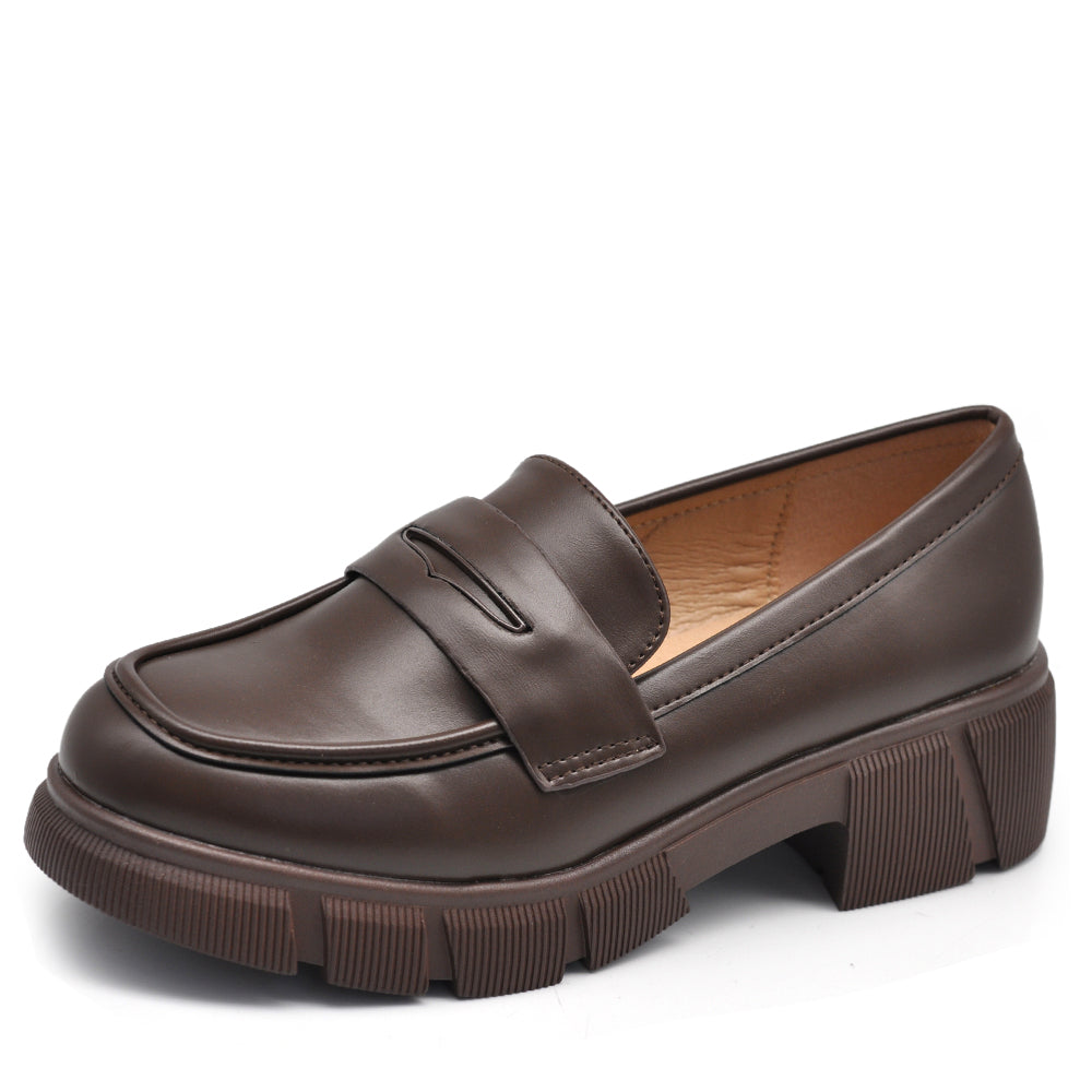 Scarpe Da Donna Mocassini Loafer Slip On Con Platform GH-810