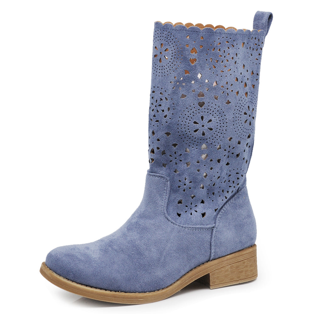 Stivali Stivaletti Biker Motociclista Traforati Primaverili Estivi Da Donna LY70-1