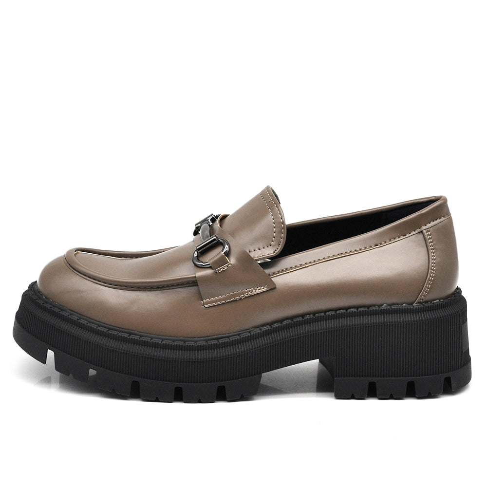 Scarpe Da Donna Mocassini Loafer Slip On Con Catena Morsetto Platform MP370-1
