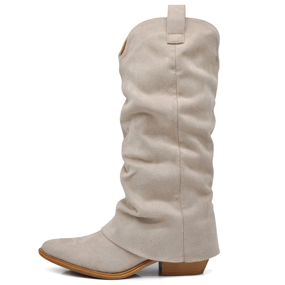 Scarpe da Donna Stivali Arricciati Con Ghette A Punta LY74-5 D7648 MP410-1