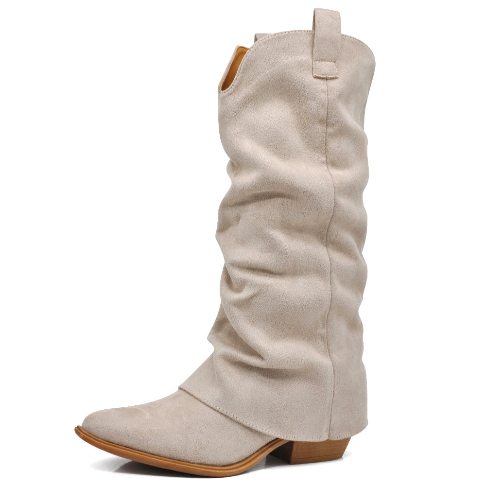 Scarpe da Donna Stivali Arricciati Con Ghette A Punta LY74-5 D7648 MP410-1