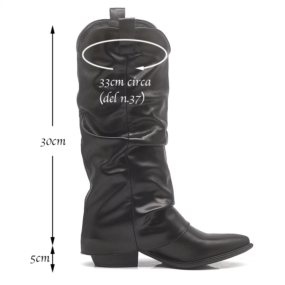 Scarpe da Donna Stivali Arricciati Con Ghette A Punta LY74-5 D7648 MP410-1