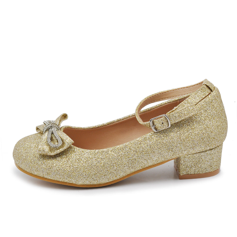 Scarpe Ballerine Da Bambina Ragazza Glitter Strass Gioiello Cerimonia W7008
