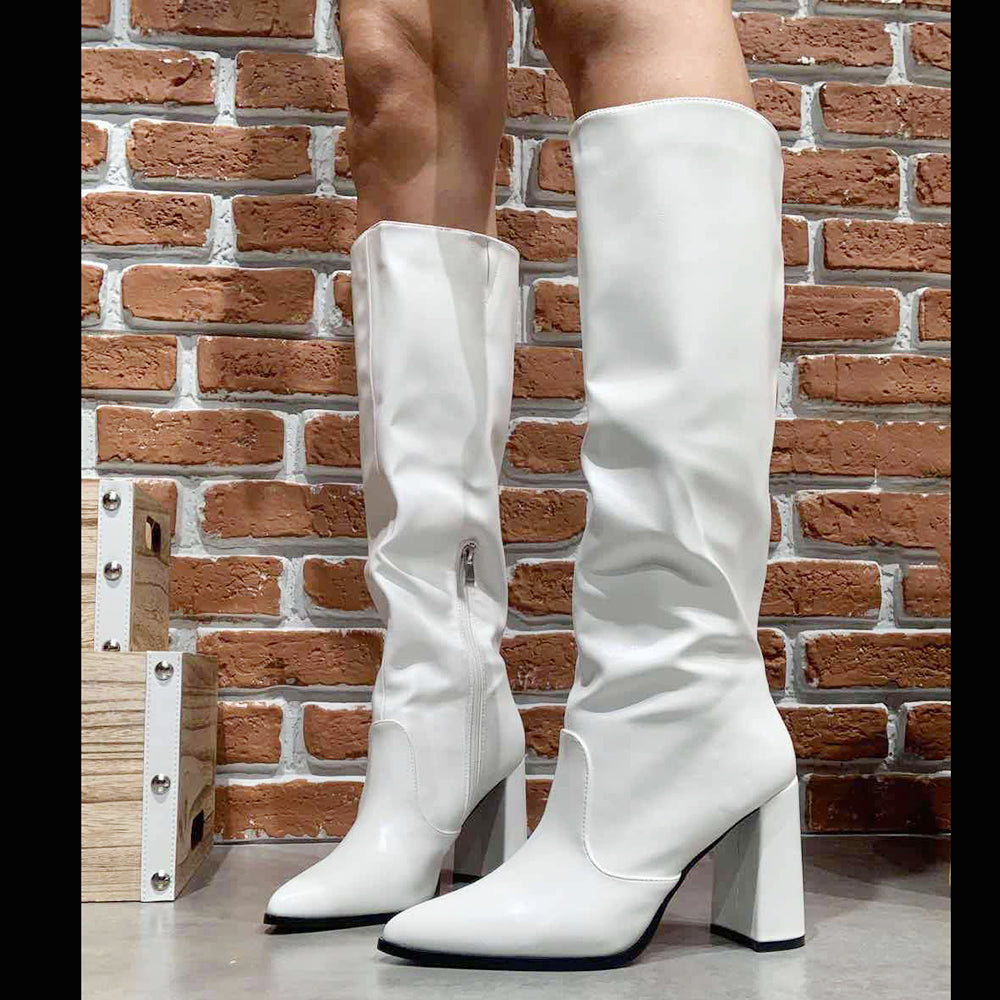IF Fashion Stivali Alti Ginocchio Eco pelle Tacco Largo x8087 X8056