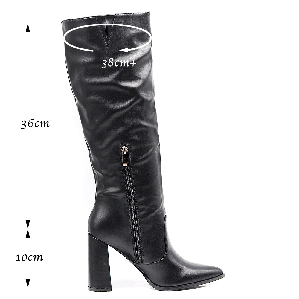 IF Fashion Stivali Alti Ginocchio Eco pelle Tacco Largo x8087 X8056