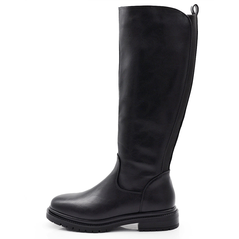 Stivali Biker Motociclista Al Polpaccio Da Donna Con Tessuto Stretch GA038