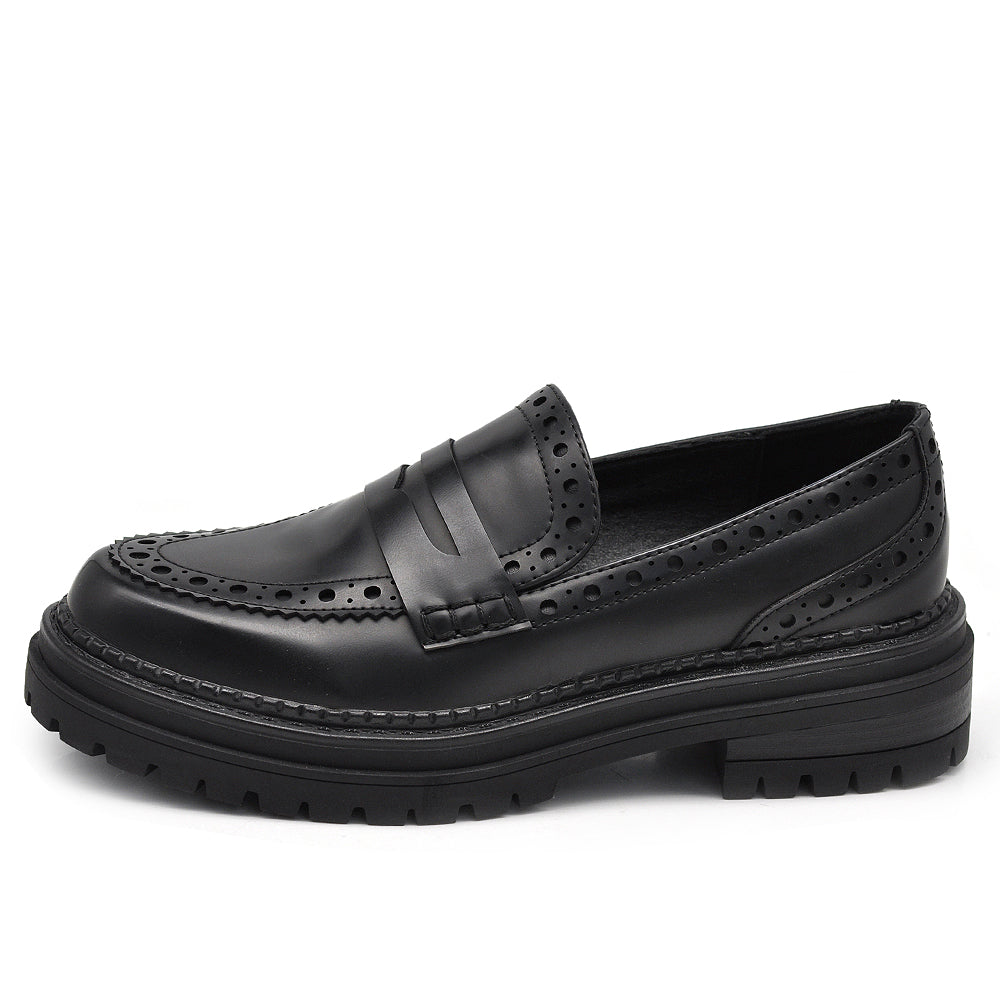 Scarpe Mocassini Slip On Duilio da Donna Decorazioni Brogue Eleganti Inglesi Londra Oxford GA012