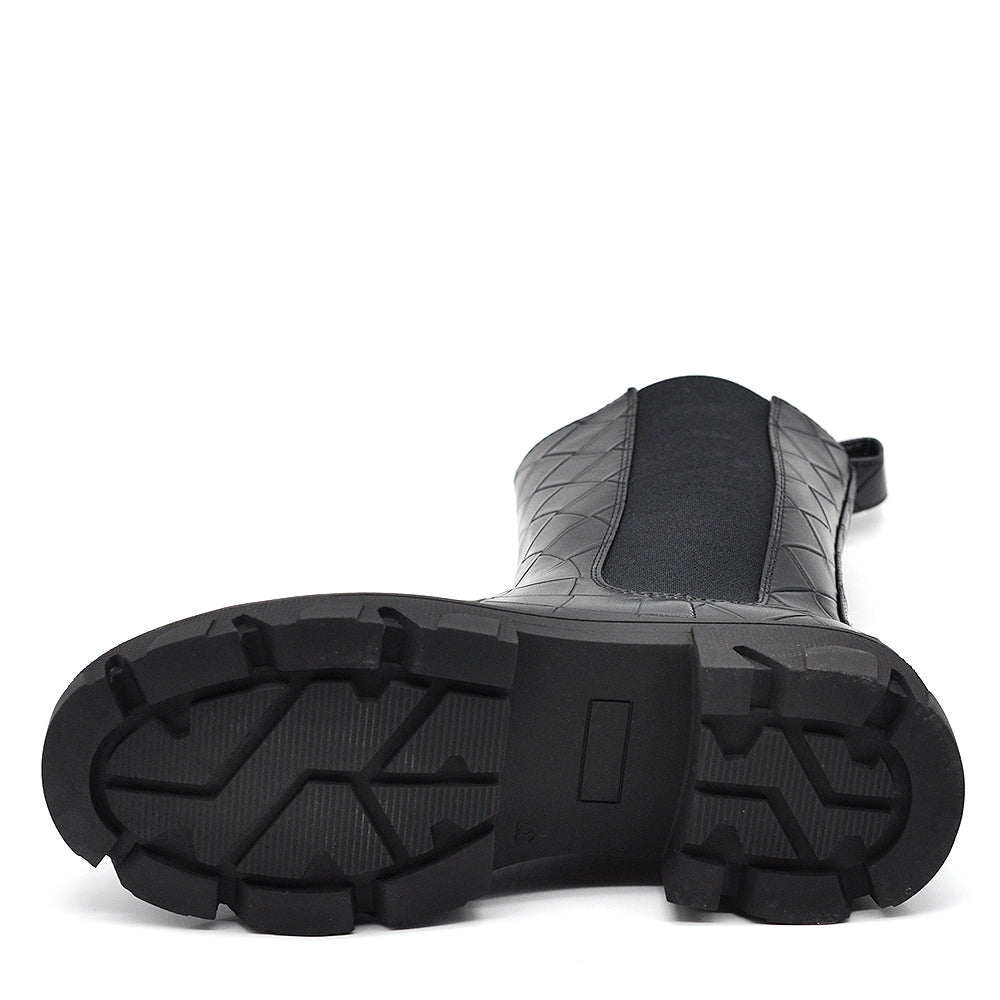 Stivali Stivaletti Anfibi Scarpe Chelsea da Donna Platform Elastico G658 nero