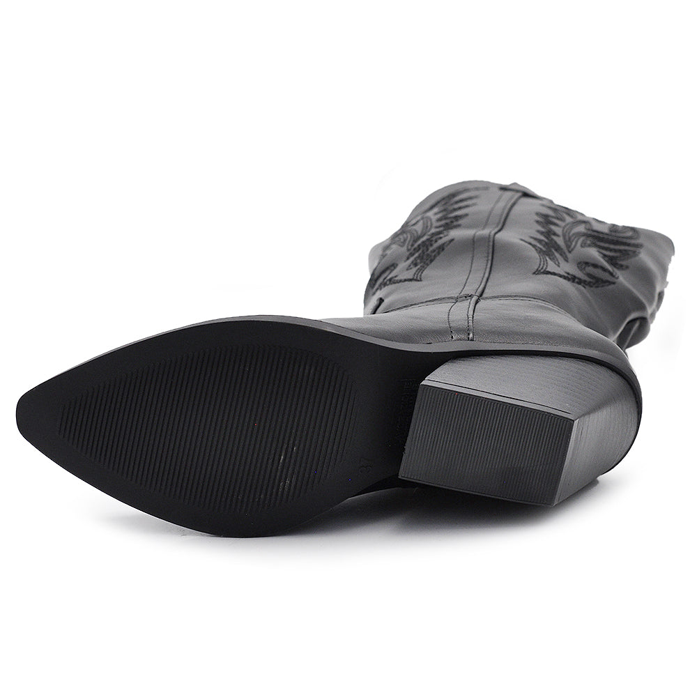 Stivali Stivaletti Da Donna Texani Cowboy Cowgirl A Punta Etnici Ricamati LY80-12 GA021