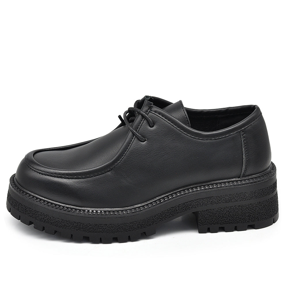 Scarpe Da Donna Mocassini Loafer Con Lacci Stringati Platform G692