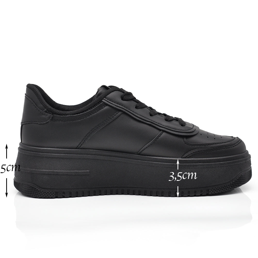 Sneakers Scarpe Da Ginnastica Donna Con Platform AD-300 Bianco Nero