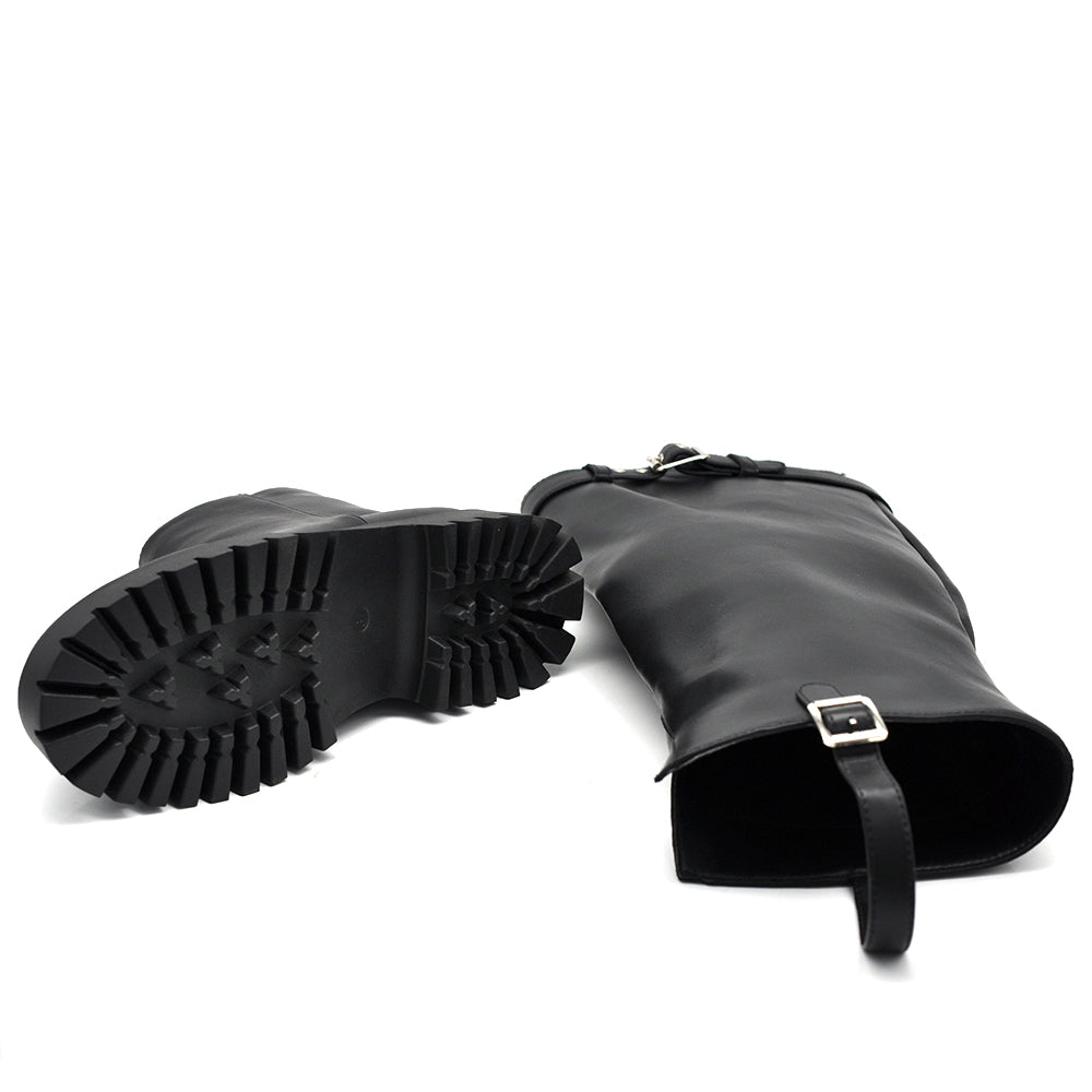 Stivali da Donna Biker Motociclista Anfibi Multi Uso Militare Design Rimovibile 507CW