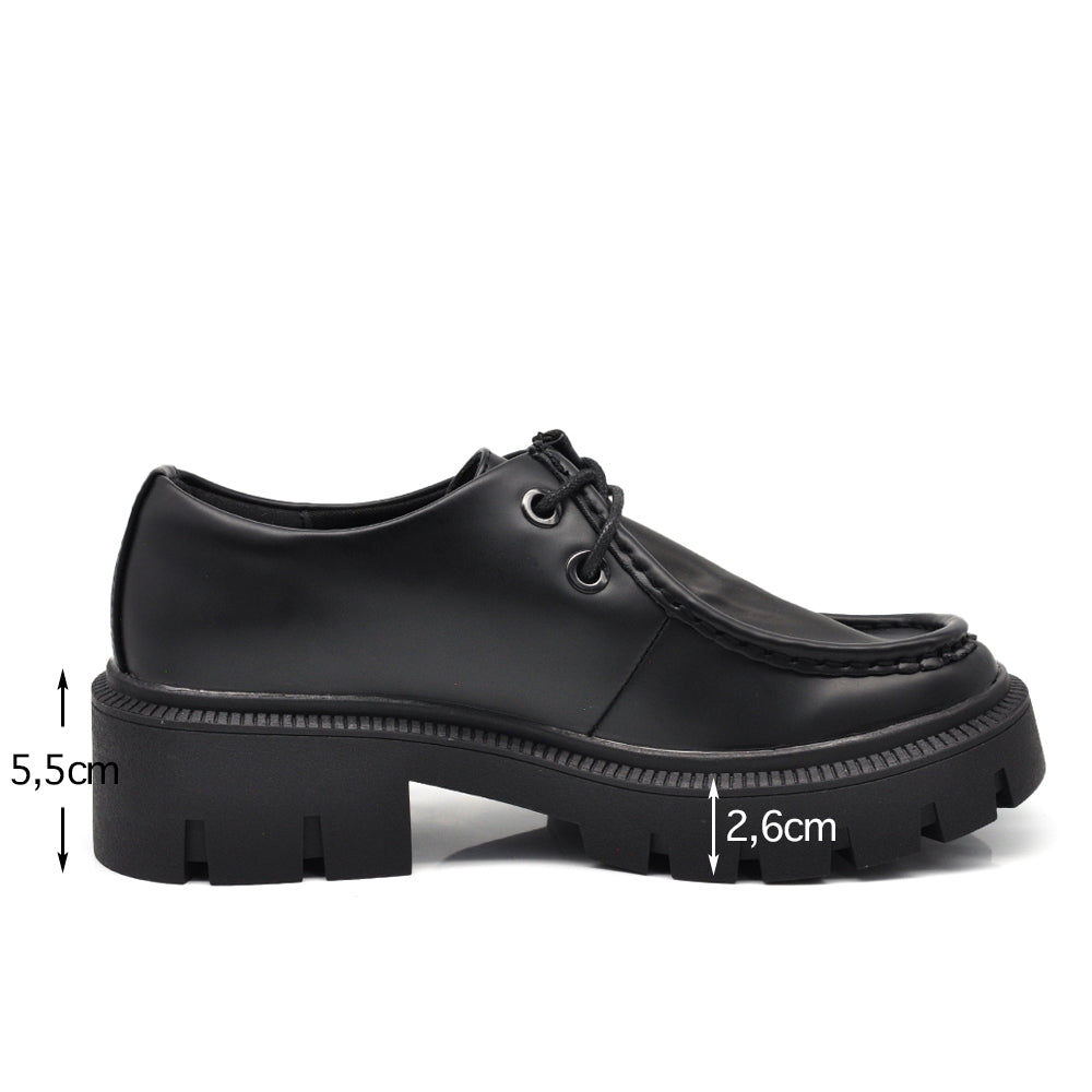 Scarpe Da Donna Mocassini Loafer Con Lacci Stringati Platform G707