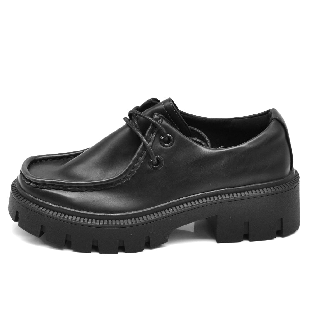 Scarpe Da Donna Mocassini Loafer Con Lacci Stringati Platform G707