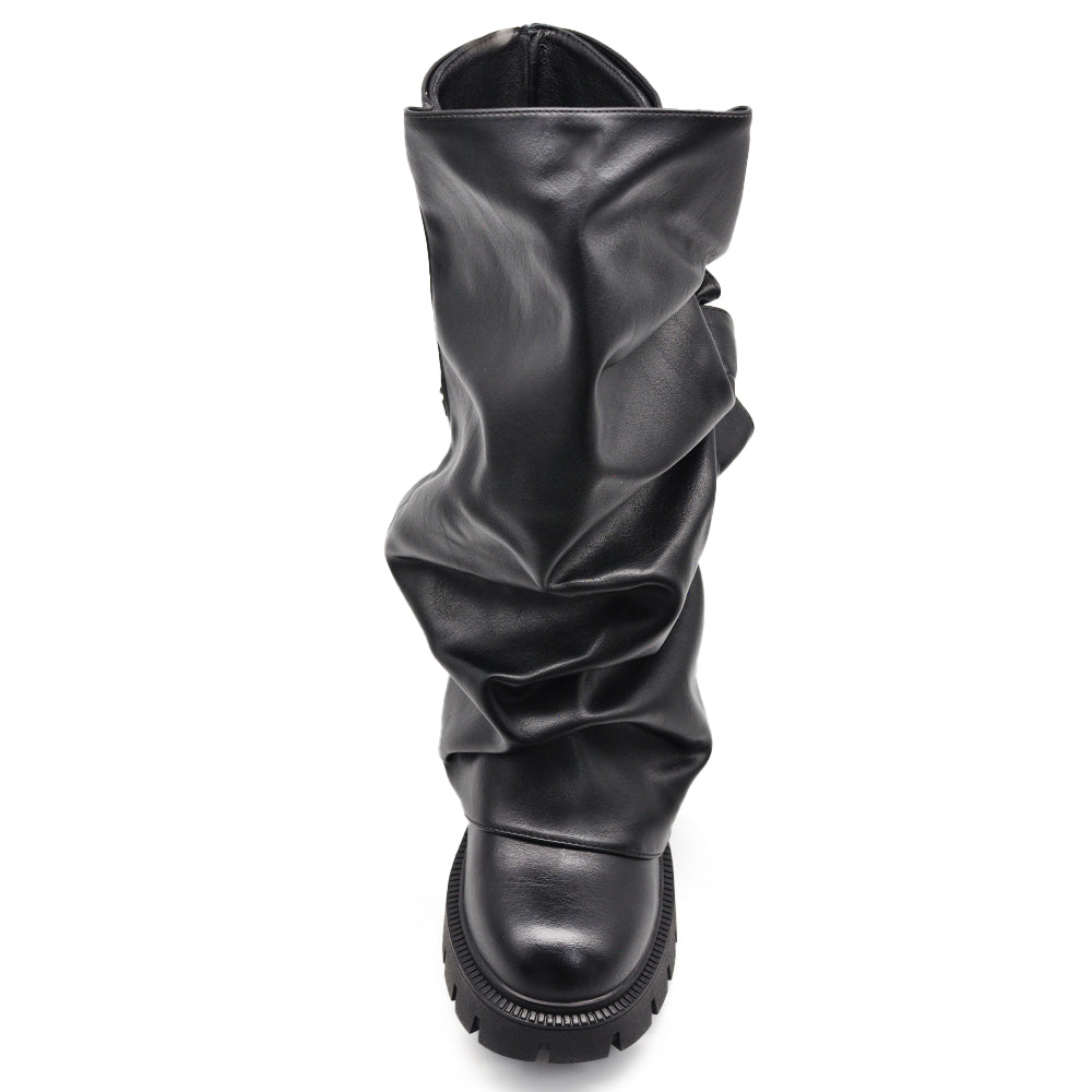 Stivali Donna 2 in 1 con Gambale Arricciato Rimovibile – Design Versatile con Platform – Look Doppio in un Solo Paio G705