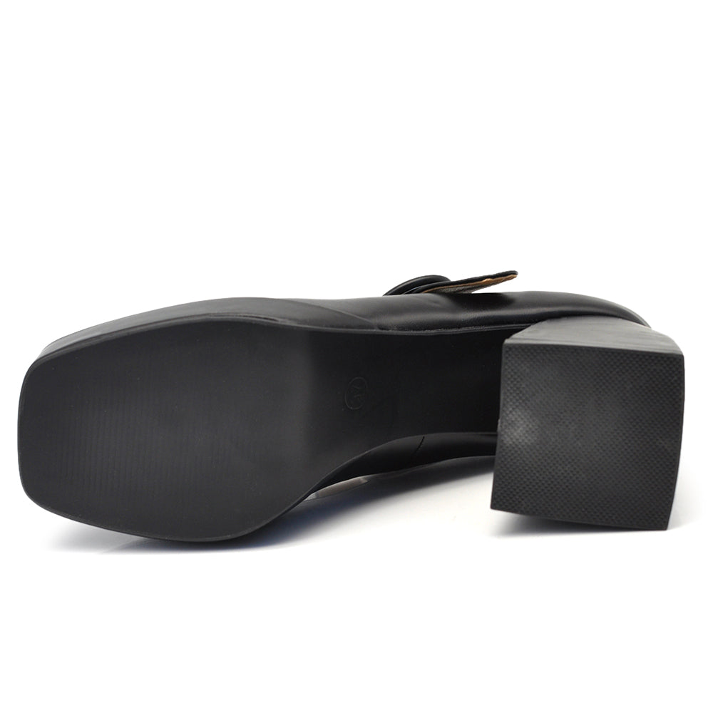 Décolleté Scarpe Da Donna Mary Jane Tacco Grosso Con Cinturini JM-9818