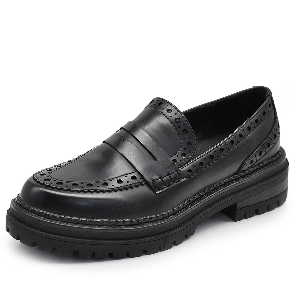 Scarpe Mocassini Slip On Duilio da Donna Decorazioni Brogue Eleganti Inglesi Londra Oxford GA012