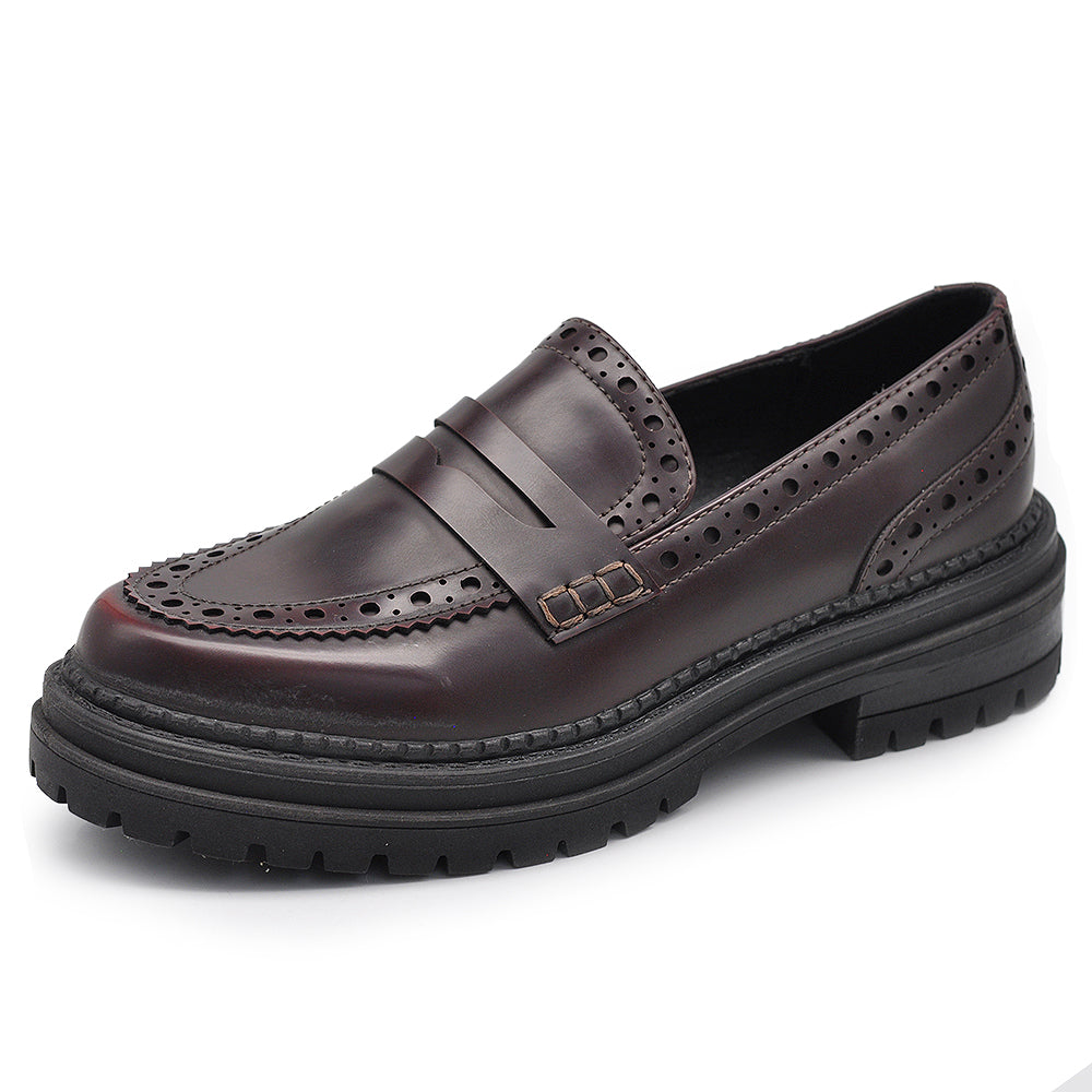 Scarpe Mocassini Slip On Duilio da Donna Decorazioni Brogue Eleganti Inglesi Londra Oxford GA012