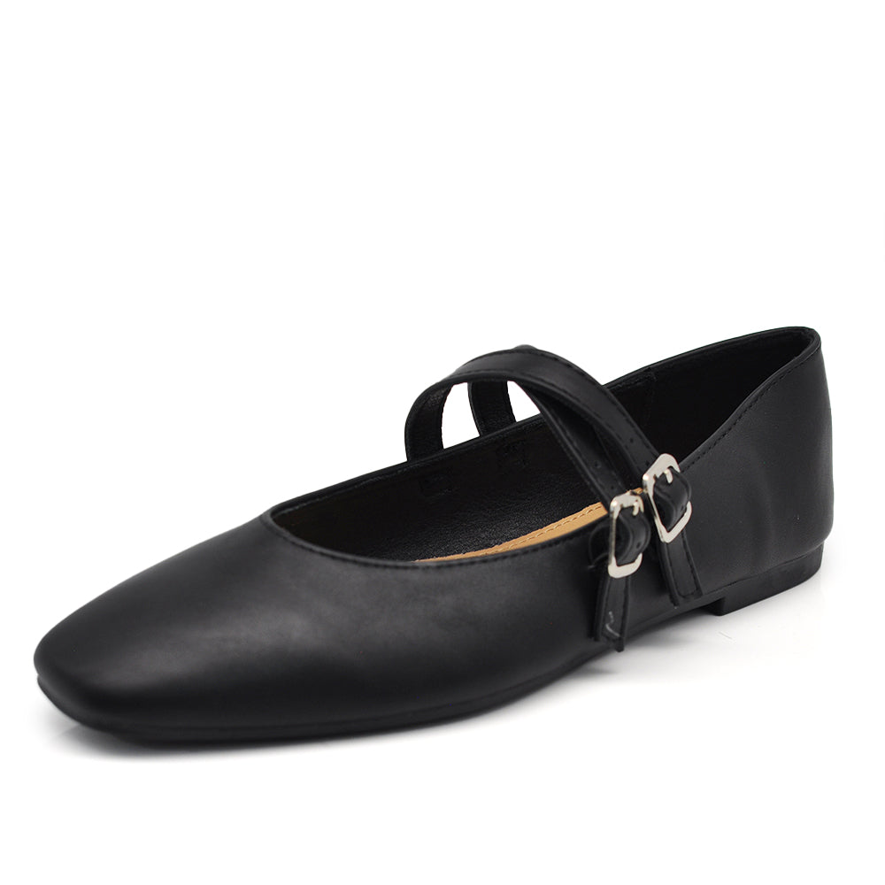 Ballerine A Punta Quadrata Friulane Scarpe Veneziane con Cinturino Da Donna Q2568