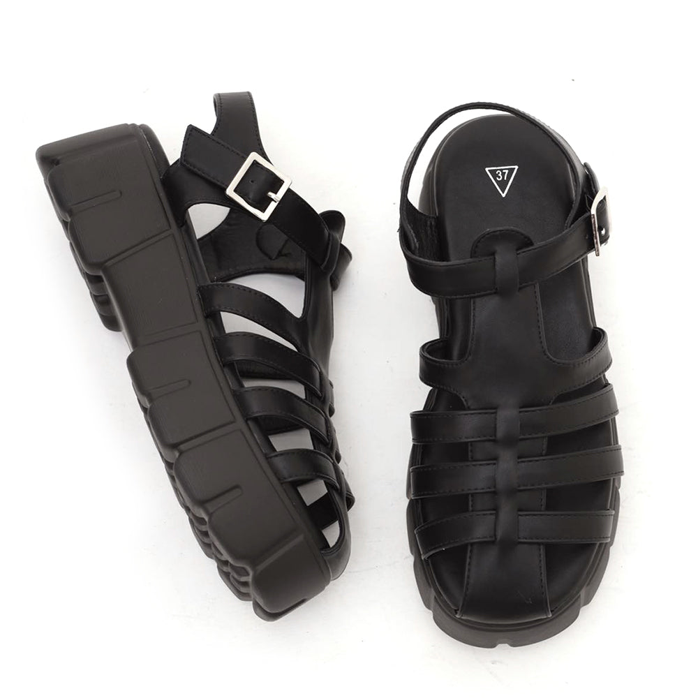 Scarpe Sandali Da Donna Con Platform Ragnetto MP9009 nero bianco
