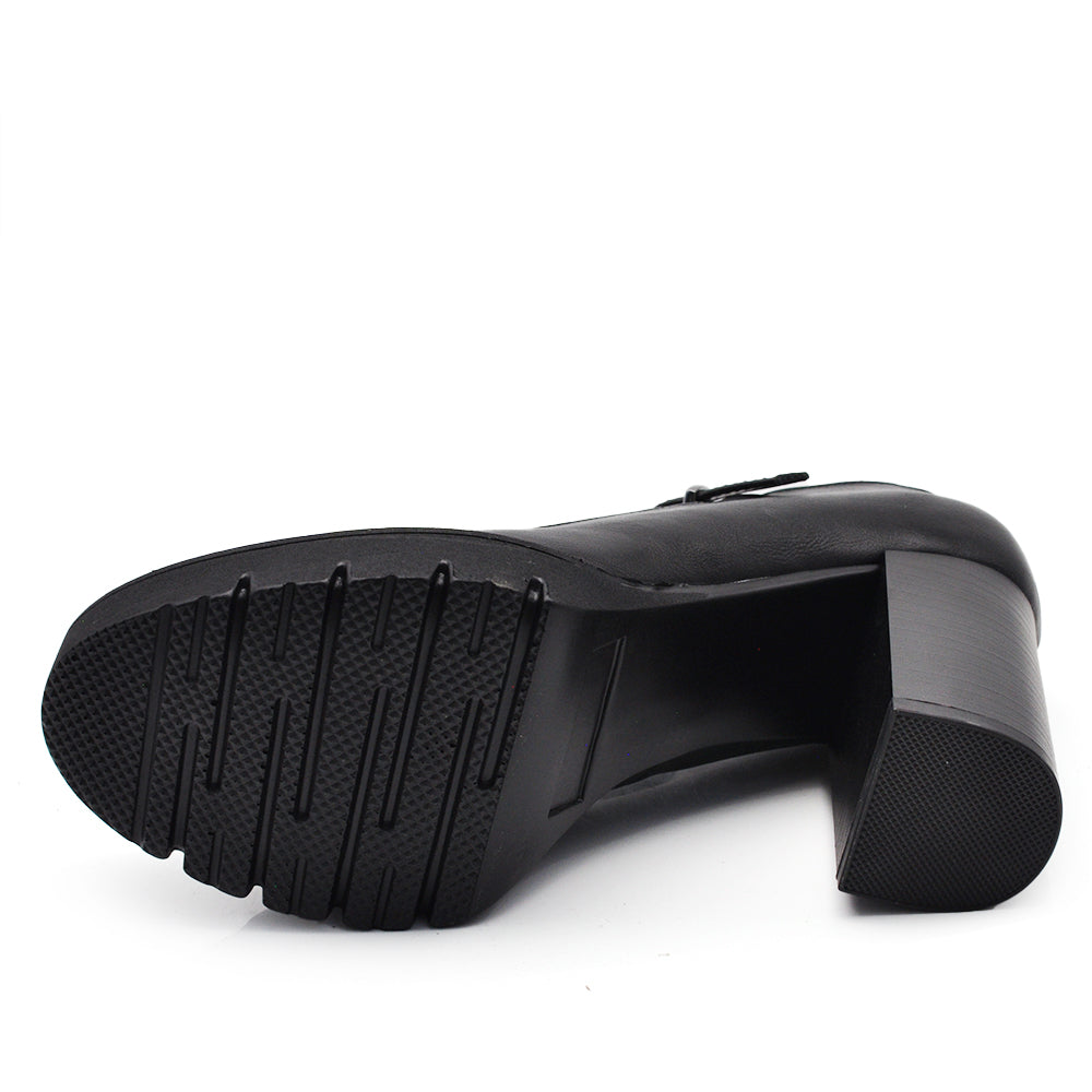 Décolleté Scarpe Da Donna Mary Jane Tacco Alto Grosso Con Cinturino MP70013-1 nero
