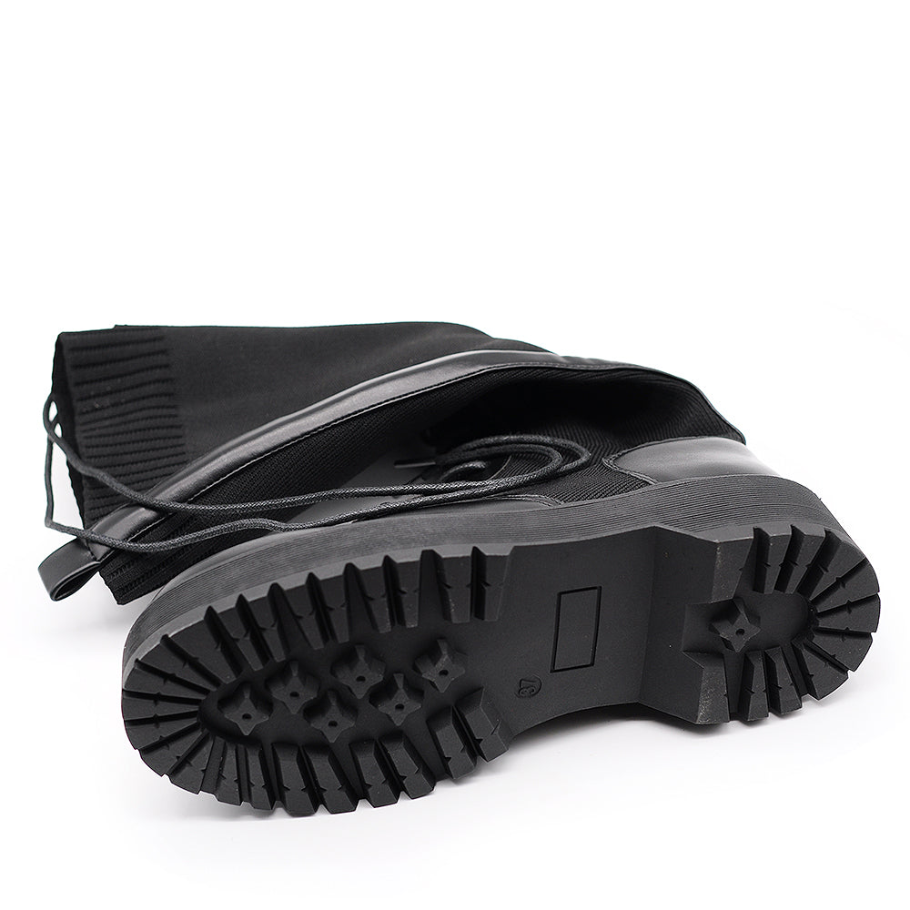 IF Fashion Anfibi Combat Stivali Alti Da Donna Platformo Elasticizzato Traspiranti 1329