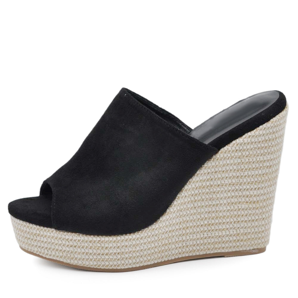 Scarpe Sandali Ciabatte Zoccoli Da Donna Con Zeppe Donna Estive Eleganza e Comfort Suede Z7212-02