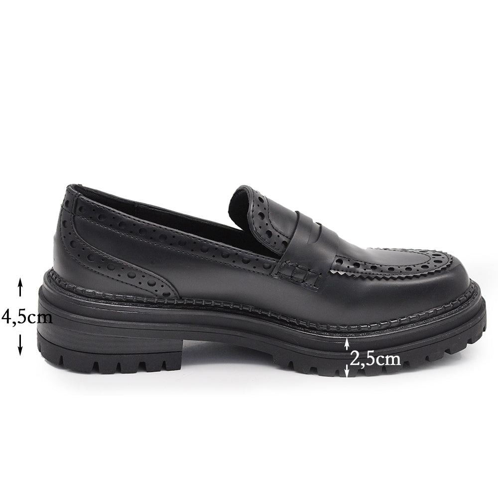 Scarpe Mocassini Slip On Duilio da Donna Decorazioni Brogue Eleganti Inglesi Londra Oxford GA012